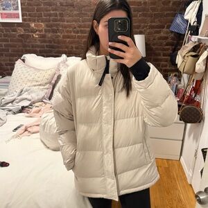 Aritzia White Super Puff Jacket